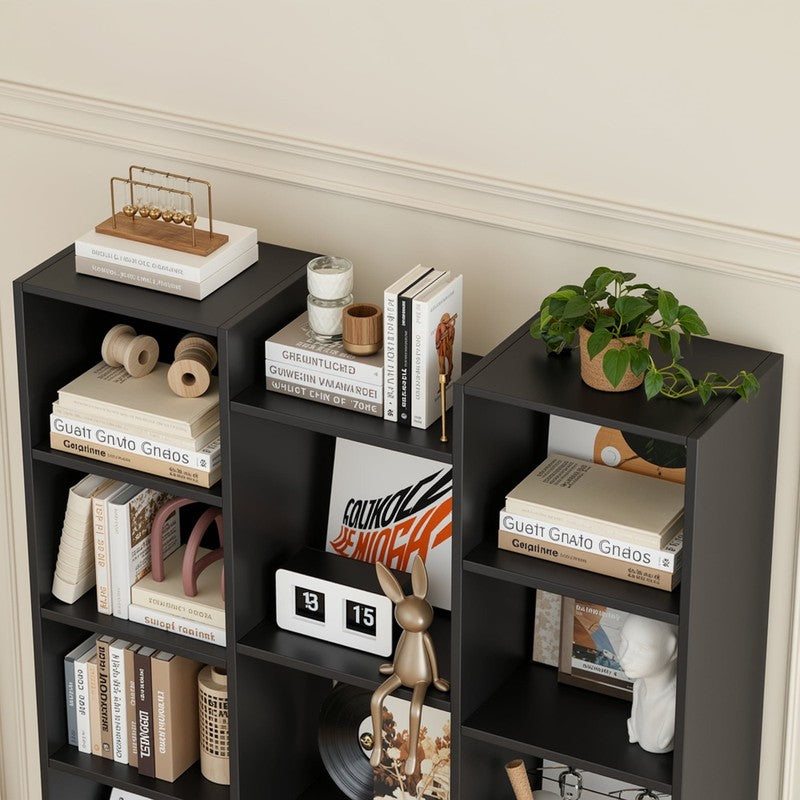 21-Cube Bookcase and Bookshelves with Adjustable Shelves, 71.3'' Triple Width Op6