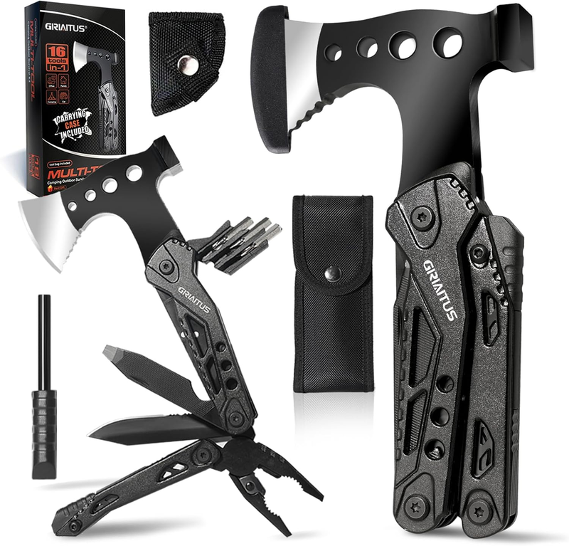 16 in 1 Camping Multitool – Survival Gear with Axe, Hammer, Pliers & More, 8