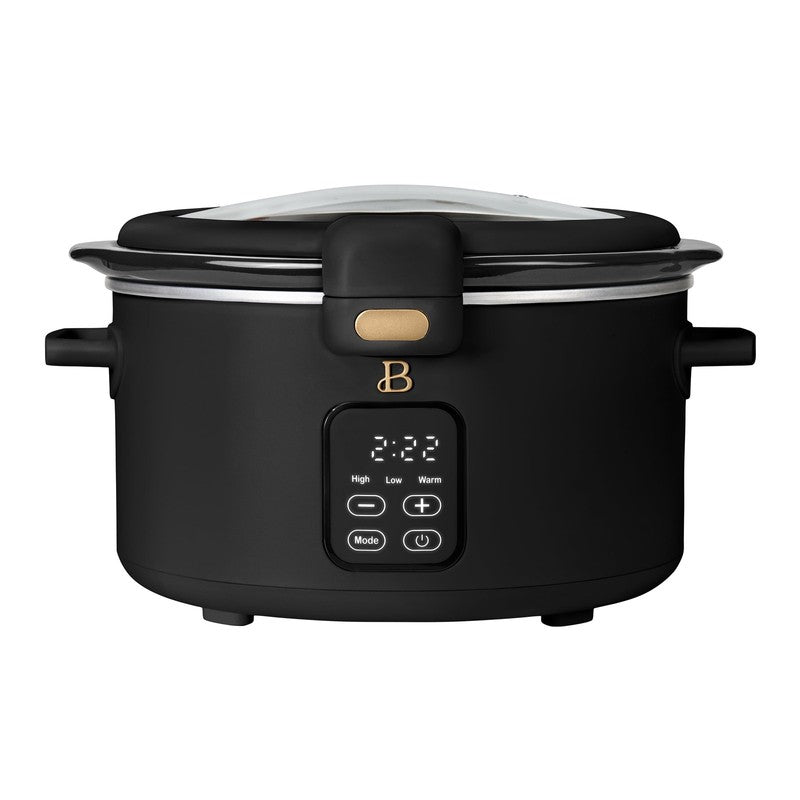 4 Qt Digital Slow Cooker with Hinged Locking Lid, Black Sesame by Drew Barrymore0