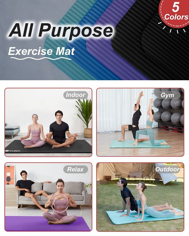 Large Workout Mat 78"X51" 10Mm Thick NBR Foam Exercise Mat for Home Gym Yoga Pil5