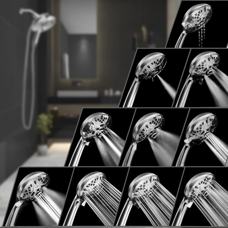 High Pressure 2 in 1 Handheld & Rain Shower Head with 59" Hose2