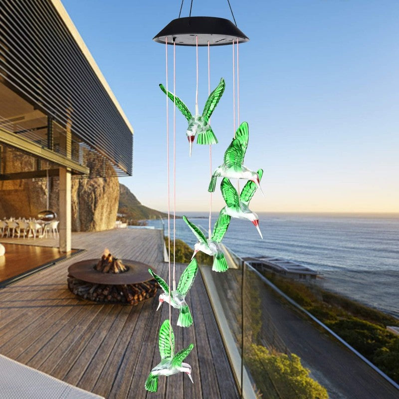 Wind Chime, Solar Hummingbird Wind Chimes Outdoor/Indoor,Birthday Gifts for Mom 4