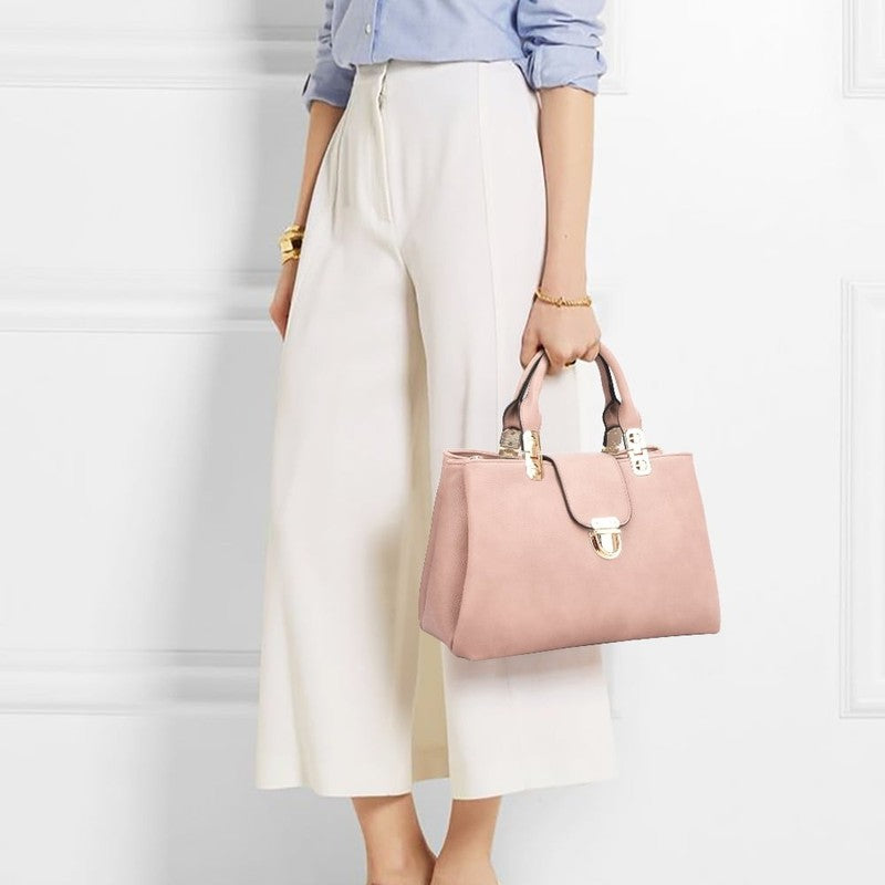 Women Satchel Handbag Vegan Leather Top Handle Medium Tote Shoulder Bag1