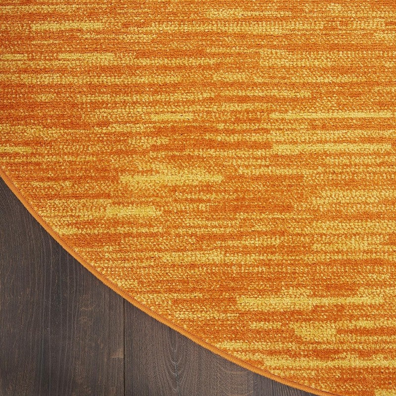 Essentials Indoor/Outdoor Sunburst 4' X round Area Rug, Easy Cleaning, Non Shedd5