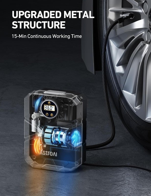 S1 Portable Tire Inflator 12V DC, Digital Air Pump with Auto Shutoff, 150 PSI4