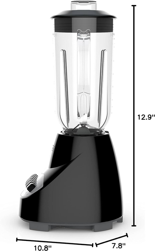 10-Speed Countertop Blender, BL2010BP, 6-Cup Plastic Jar, Dishwasher-Safe, Stain8