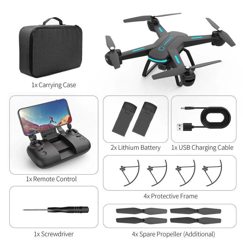 JY03 1080P FPV Drone w/ HD Camera Optical Flow 2 Batteries RC Quadcopter5