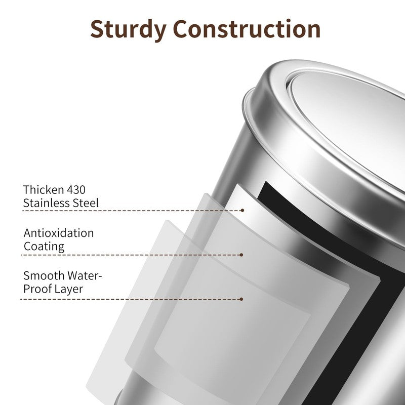 2 Pack Small Trash Can 1.7 Gallon Stainless Steel w/ Swing Lid – Silver5