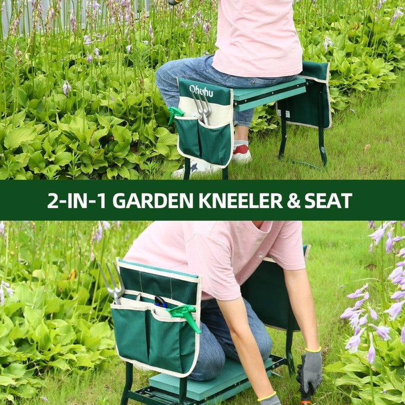 Garden Kneeler and Seat Heavy Duty, Upgraded Gardening Stool with Thicker and Wi4