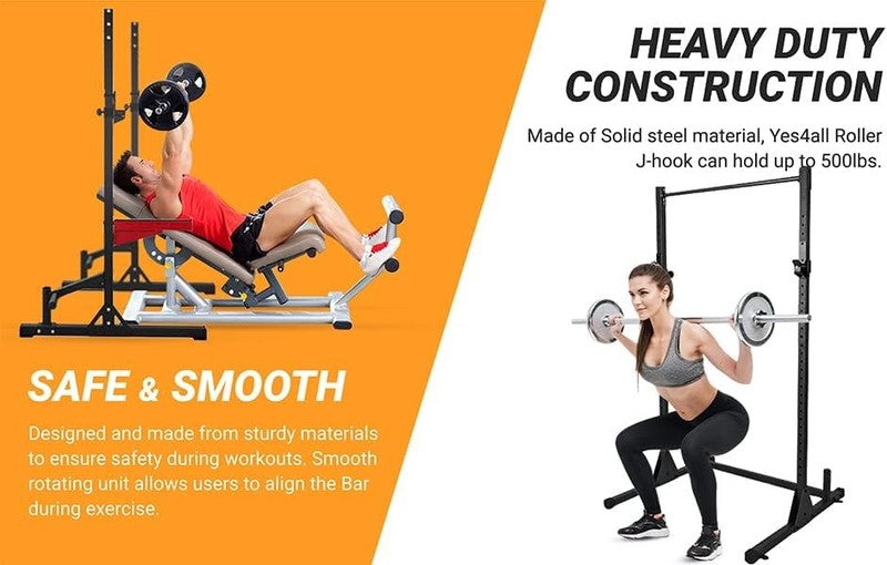 Power Rack J-Hooks Heavy Duty 2x2 Barbell Holders Home Gym7