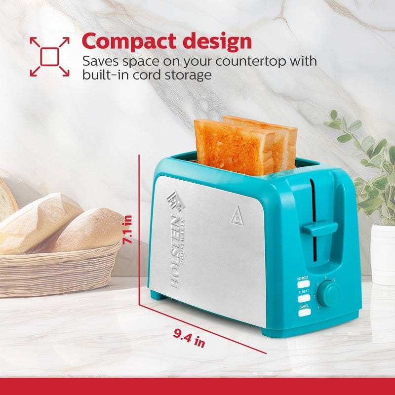 2-Slice Toaster Teal with Defrost and Reheat Function6