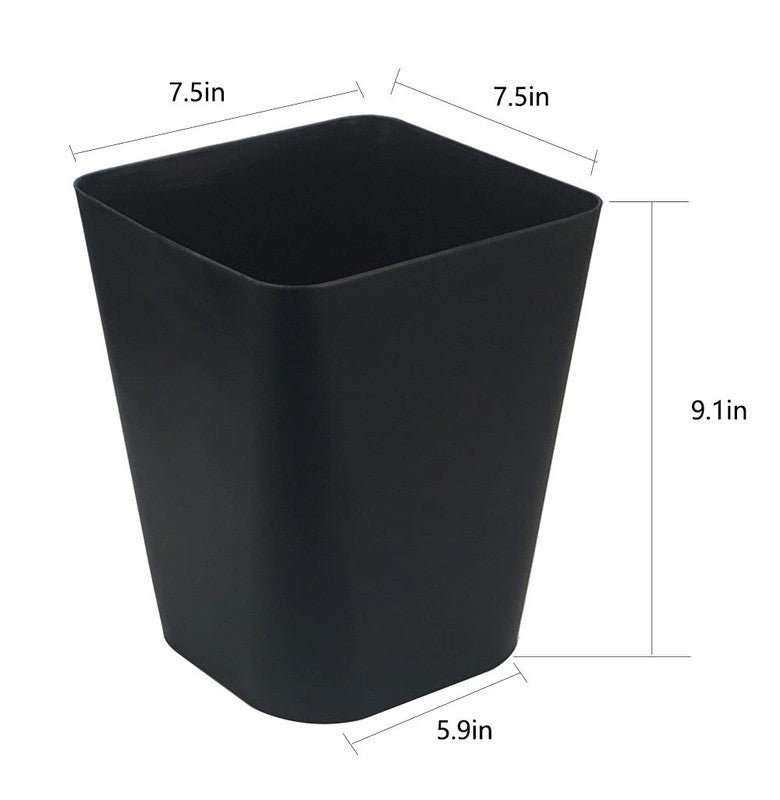 1.6 Gal Black Trash Can 2 Pack for Bathroom, Kitchen, Office Wastebasket1