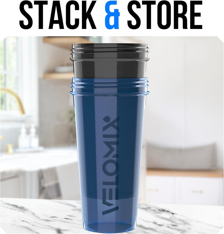 2 Pack 28oz Protein Shaker Bottles Wire Whisk Leakproof Black Clear5