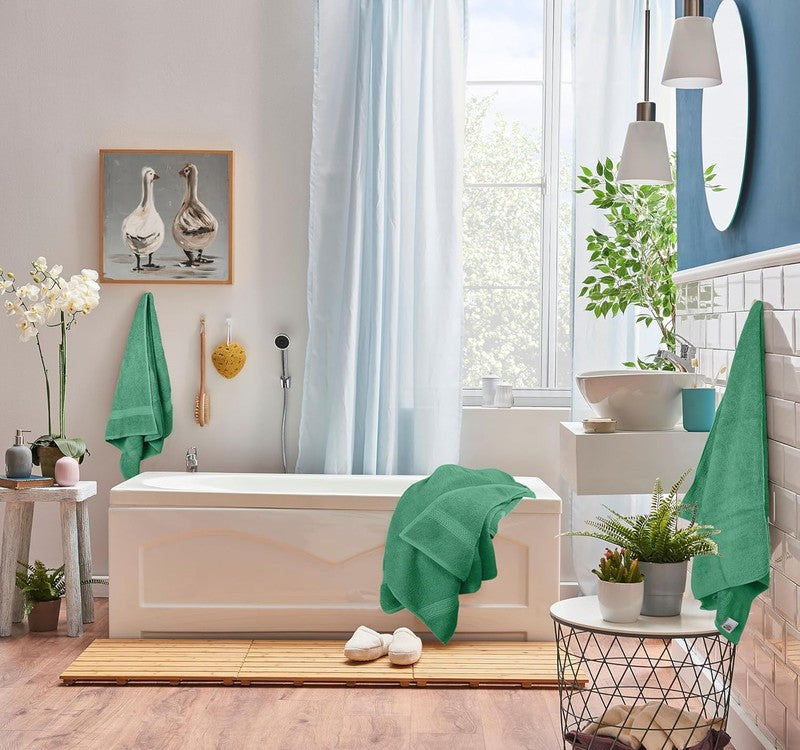 8 Piece Towel Set Hunter Green 100% Cotton 600 GSM Bath Hand Wash Towels4