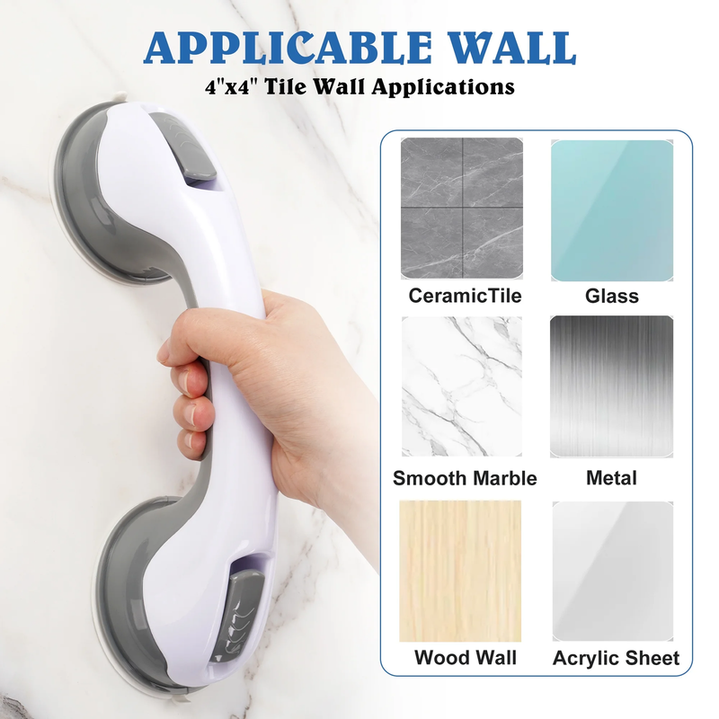 Bath Grab Bar 12in Suction Shower Handle Safety Bar Elderly Anti Slip2