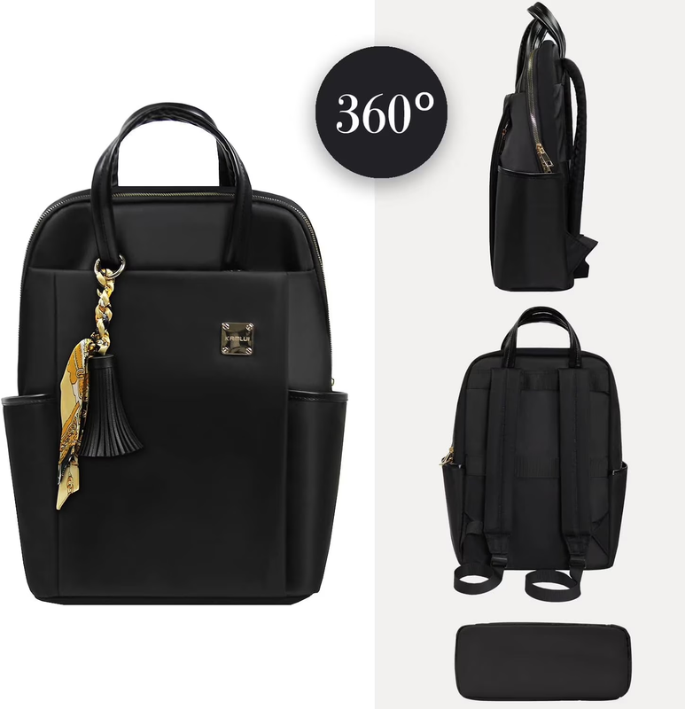 Womens Waterproof Laptop Backpack 14–16 Inch Polyester Black2