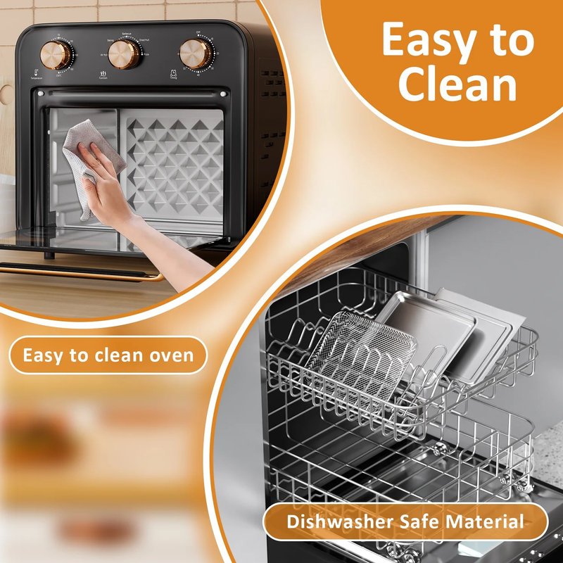 5 in 1 Air Fryer Toaster Oven, 1300W, 17 Quart, Oil Less Cooking Combo3
