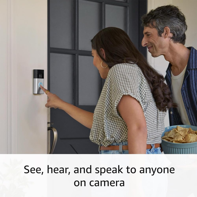 Battery Doorbell w/ Video Live View Two Way Talk Motion Alerts Satin Nickel4