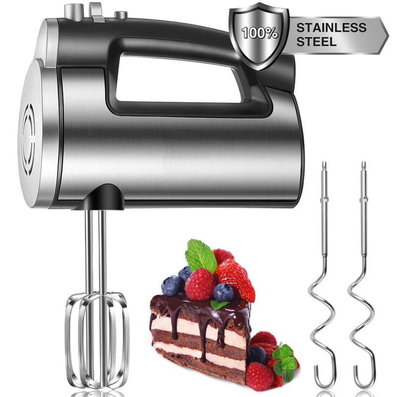 Hand Mixer Electric 6 Speed 300W Turbo Kitchen Handheld Mixer Self-Control Speed10