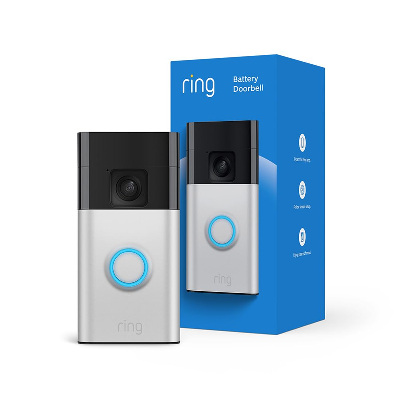 Battery Doorbell w/ Video Live View Two Way Talk Motion Alerts Satin Nickel1