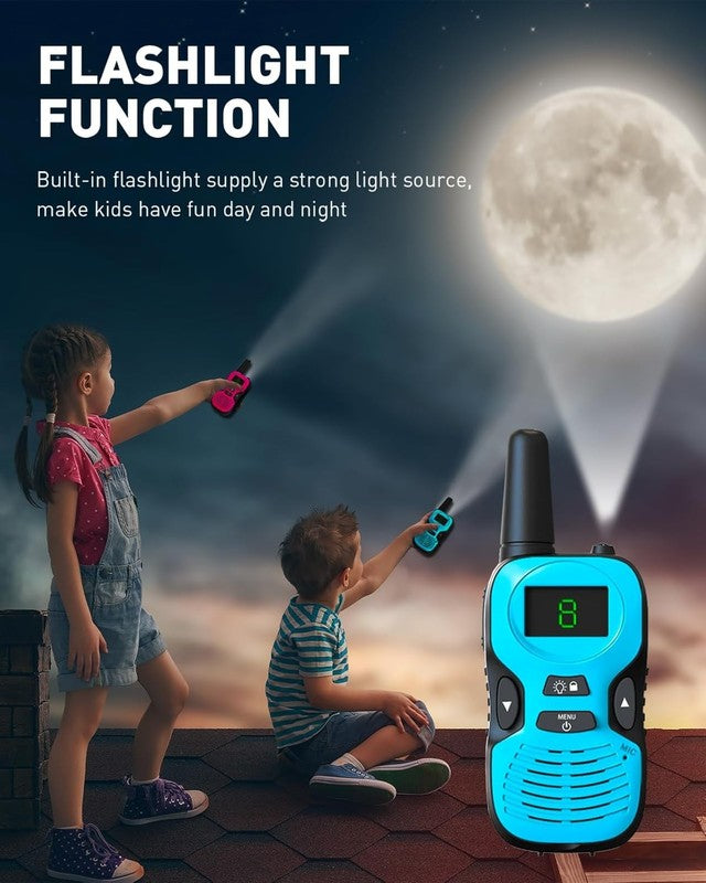 Kids Walkie Talkies 4 Pack Long Range Toy Radios Flashlight LCD 3 Miles 5 74