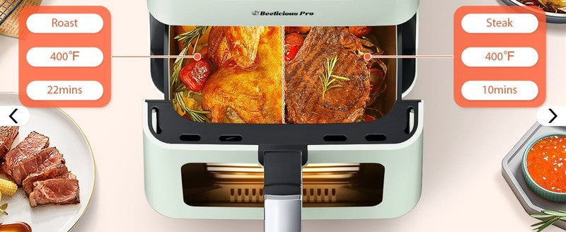 Large 5.8QT Air Fryer | Digital 12 in 1, Shake Reminder, Flavor Lock, Green9