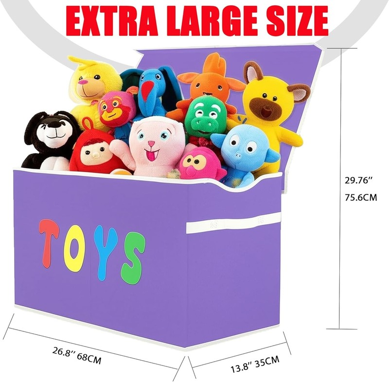 Toy Box Chest Collapsible Kids Storage Bins Extra Large Organizer Purple7
