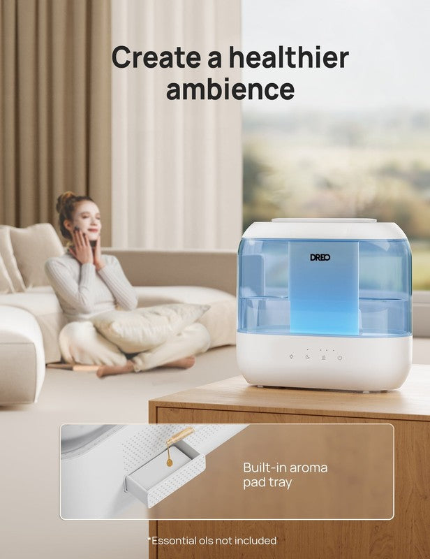 Humidifier 4L Cool Mist Top Fill Ultrasonic w/ Diffuser Nightlight 32H Quiet3