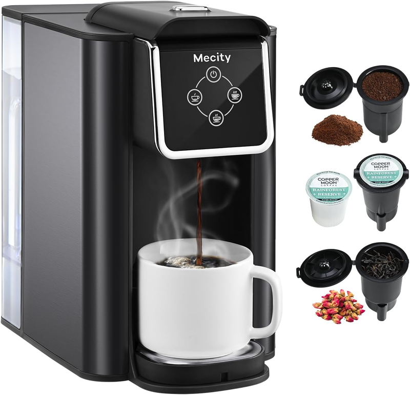 3 in 1 Single Serve Coffee Maker K Cup Compatible 6 10oz 50oz Dark Grey8