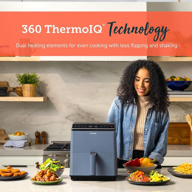 Dual Blaze 6.8Qt Ceramic Coating Smart Air Fryer Blue10