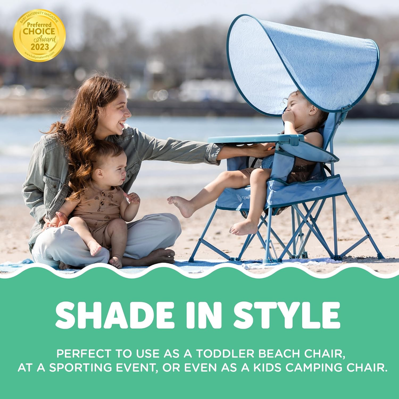 Go With Me Venture Portable High Chair Indoor Outdoor Sun Canopy Blue4