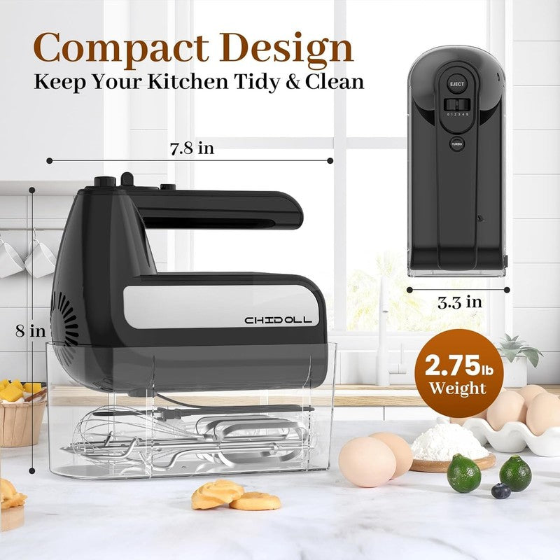 5 Speed Electric Hand Mixer, 800W Handheld Mixer with Turbo for Baking & Cooking7