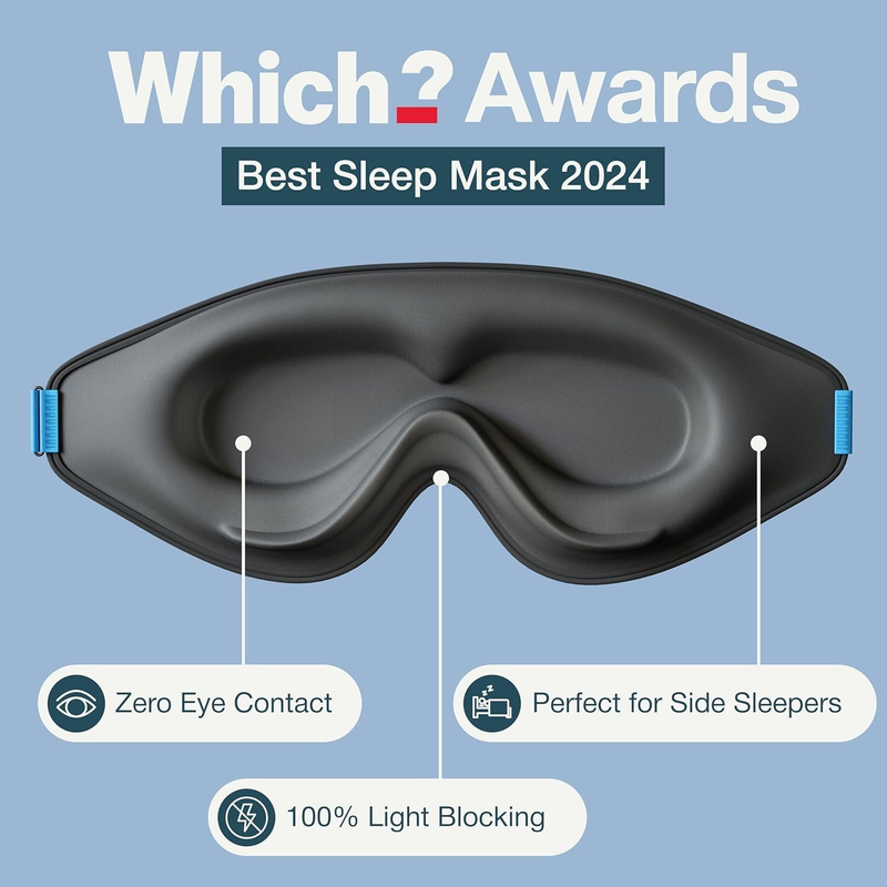 3D Blackout Sleep Mask Memory Foam Eye Mask for Side Sleepers Black4