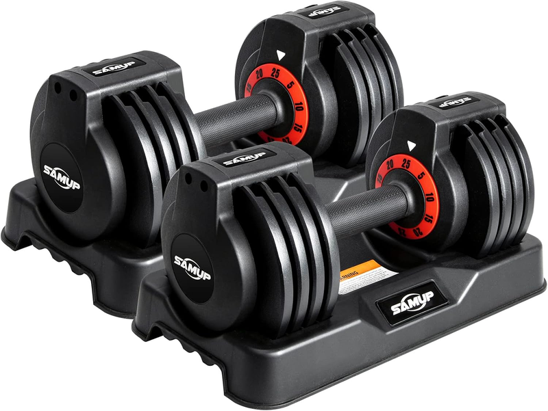 25/55lb Adjustable Dumbbells Pair Anti-Slip Metal Handle Full Body Workout9