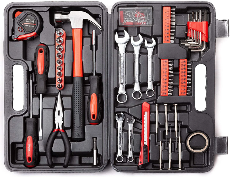148-Pc Household Tool Set with Toolbox Hand Tools Kit Includes Socket & Wrench0