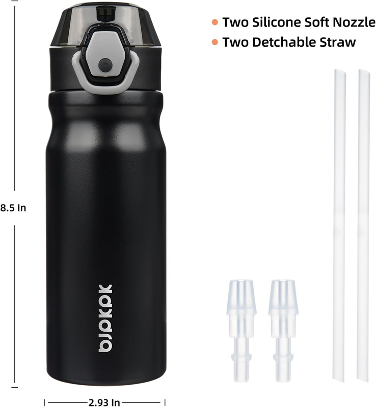 Water Bottle with Straw 18Oz Insulated Water Bottles Reusable Stainless Steel Me3