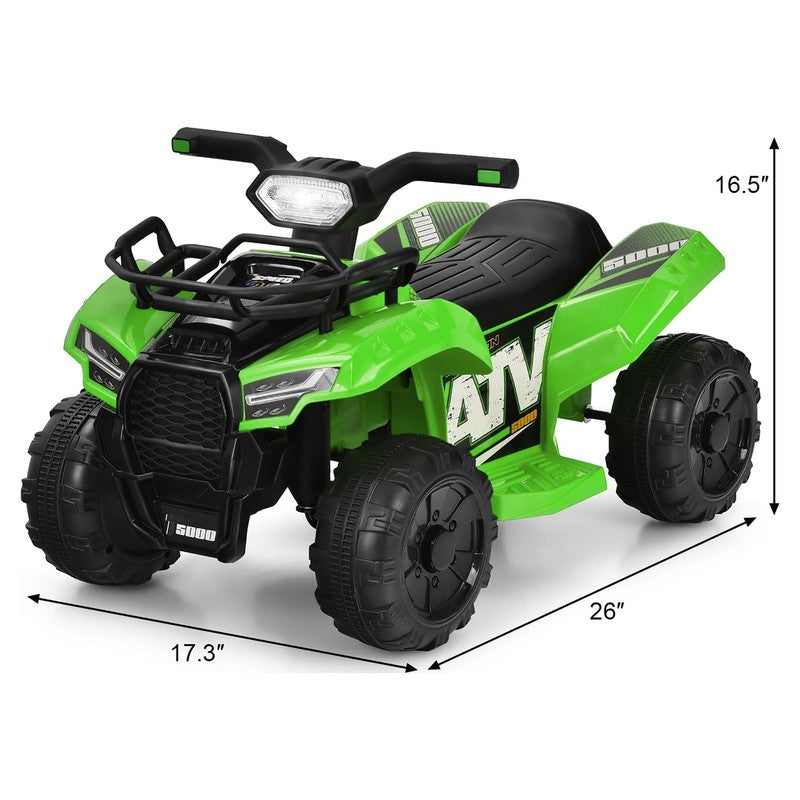 6V Kids ATV Quad Electric Ride on Car Toy Toddler with LED Light MP3 Green2