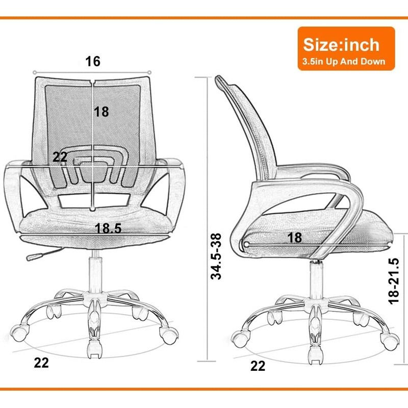 Ergonomic Mesh Office Chair Adjustable Lumbar Support Gaming Desk Chair New3