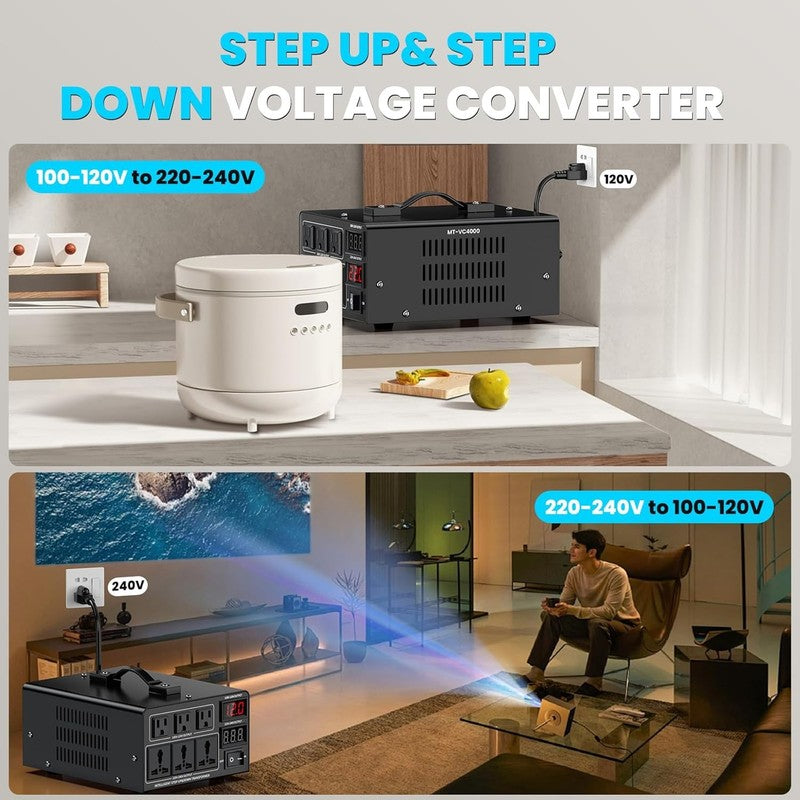 4000W Voltage Converter Transformer(110V to 220V or 220V to 110V) Step Up/Down C4