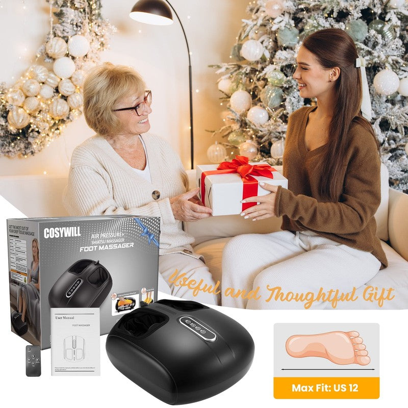Black Shiatsu Foot Massager Heat Remote Birthday Gift Women Men8