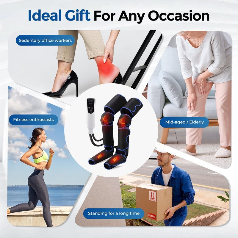 Heated Air Compression Leg Massager Boots Foot Calf Thigh 3 Modes8