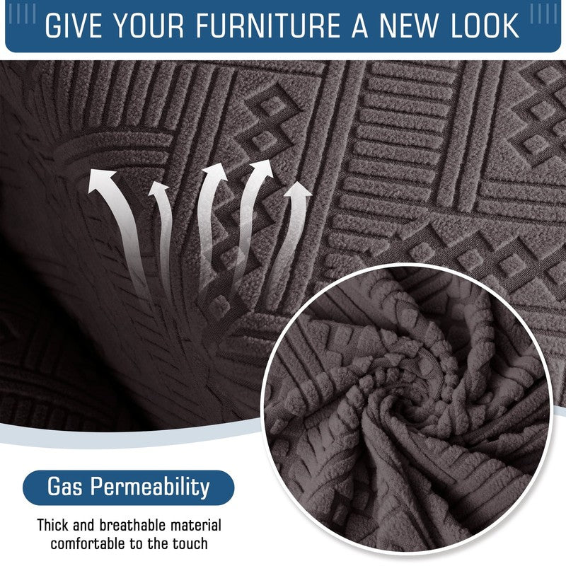 3-Piece Recliner Chair Slipcover Chocolate Anti-Slip Furniture Protector4