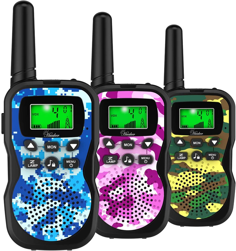 Kids Walkie Talkies 3 Pack 22CH Toy Radios w/ Flashlight LCD 3km Range10