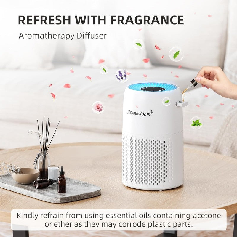 Aromaroom Air Purifier HEPA13 Quiet 22dB for Smoke Pets Pollen Baby Room4