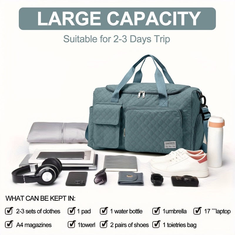Travel Duffle Bag for Women Men, Weekender Overnight Bags Carry on Gym Bag with6