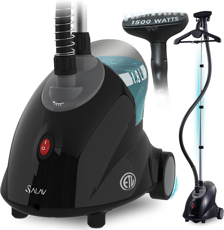 GS18 DJ Standing Garment Steamer with Roll Wheels for Easy Movement, 1.8L Water 0