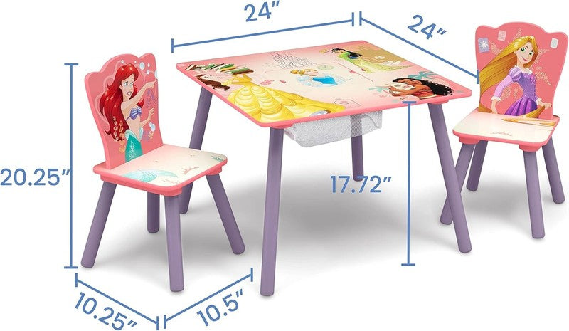 Kids Table & Chair Set with Storage 2 Chairs Princess Arts & Crafts7