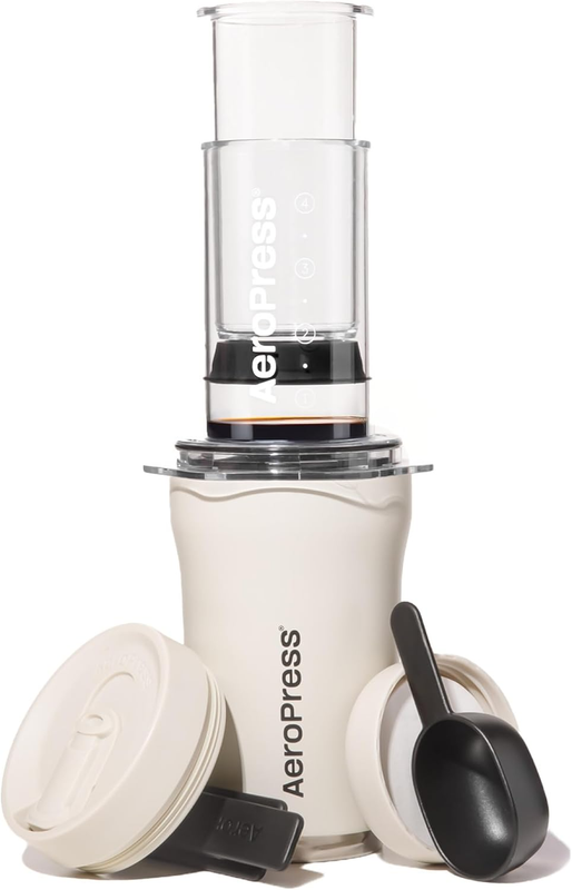 Go Plus Portable Coffee Maker French Press Pour Over Espresso Travel Cream0
