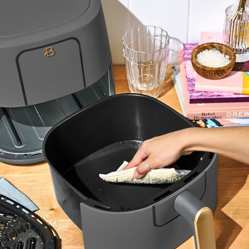 6 Qt Air Fryer w/ Turbocrisp Technology Evergood Ceramic Nonstick Oyster Grey10