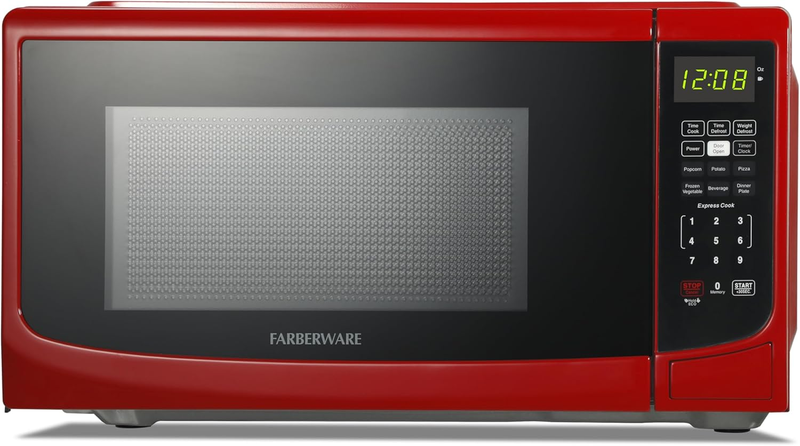 0.7 Cu Ft Countertop Microwave 700W Auto Cook Defrost Red8